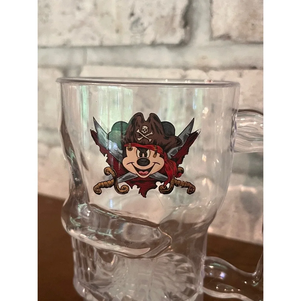 Disney Parks Pirates of the Caribbean Light-Up Plastic Skull Mug w Mickey Mouse